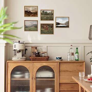 WITCOLOR Framed Canvas Wall Art, 8×10in Vintage Wall Art Decor for Living Room Nature Landscape Sea...