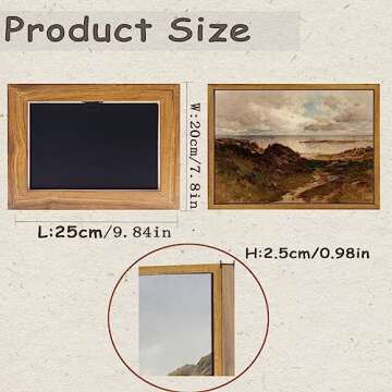 WITCOLOR Framed Canvas Wall Art, 8×10in Vintage Wall Art Decor for Living Room Nature Landscape Seaside Wood Wall Art Prints Classical Scenery Painting for Bedroom Office Home Decoration