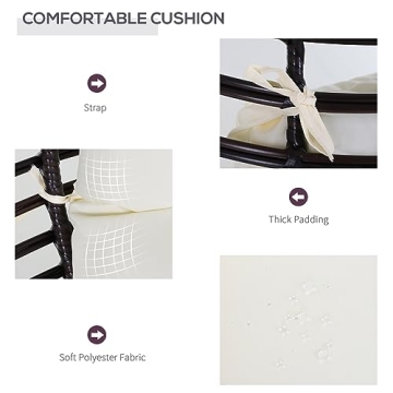 Cozy Outsunny Wicker Egg Chair for Indoor and Outdoor Use