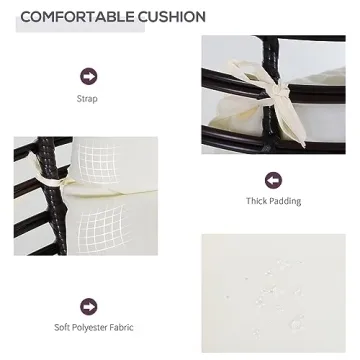 Cozy Outsunny Wicker Egg Chair for Indoor and Outdoor Use