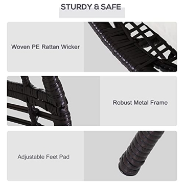 Cozy Outsunny Wicker Egg Chair for Indoor and Outdoor Use