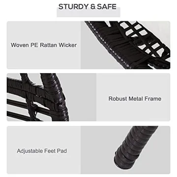 Cozy Outsunny Wicker Egg Chair for Indoor and Outdoor Use