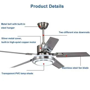 Elegant LUOLAX 52 Inch Ceiling Fan with Remote Control