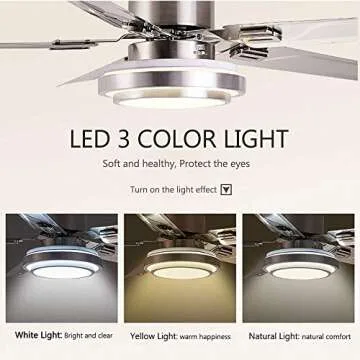 Elegant LUOLAX 52 Inch Ceiling Fan with Remote Control