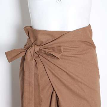 AOBRICON Wide Leg Pants for Women Casual Lace Up Pants High Waist Casual Elegant Wide Leg Pants Fashion Spring