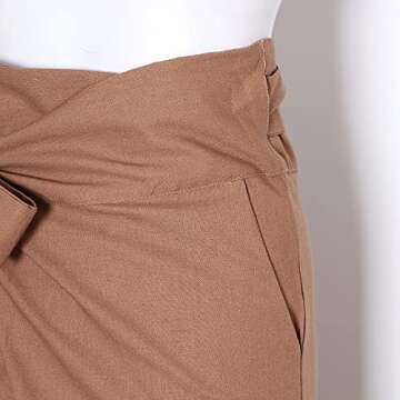 AOBRICON Wide Leg Pants for Women Casual Lace Up Pants High Waist Casual Elegant Wide Leg Pants Fashion Spring