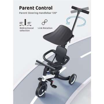 newyoo Tricycle for Toddlers 1-3, 6 in 1 Dynamic Ride