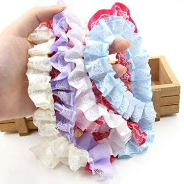 Yalulu 10 Yards Ruffled Chiffon Tape Ribbon for Crafts