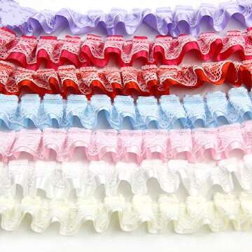 Yalulu 10 Yards Ruffled Chiffon Tape Ribbon for Crafts