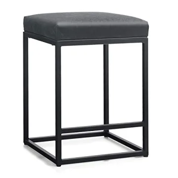 MAISON ARTS 24" Black Bar Stools Set for Kitchen Counter