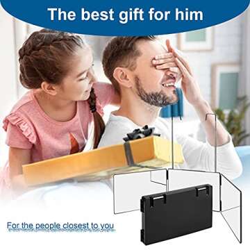 LMZNXCZ 3 Way Mirror for Self Hair Cutting,360 Haircuts Mirror Men for Barber Use Tools,to See Back of Head,Tri Fold Mirror with Portable Height Adjustable Telescoping Hooks