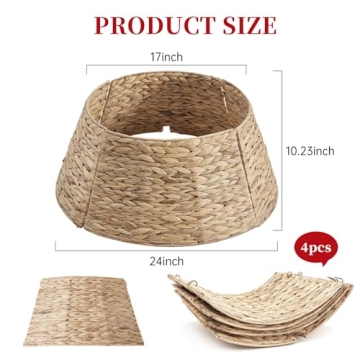 Sweetcrispy Braided Christmas Tree Collar for 4-7ft Trees