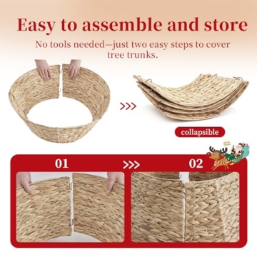 Sweetcrispy Braided Christmas Tree Collar for 4-7ft Trees