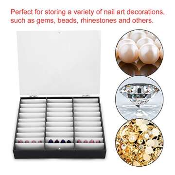 Nail Storage Box, Display Box Nail Art Decoration Container Empty Nail Tips Storage Box Fake Nail Di...