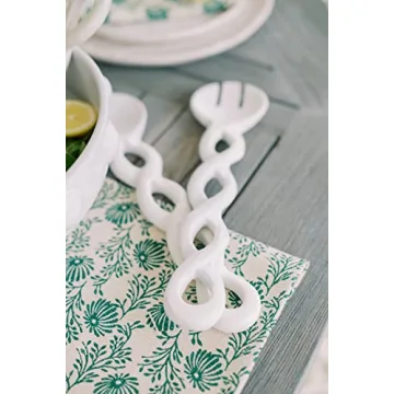 Mud Pie Twisted Wood Server Set - Elegant Kitchen Utensils