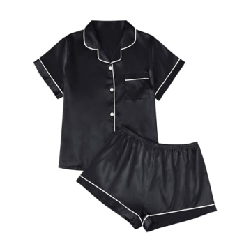 LILLUSORY Silk Satin Pajama Set for Women - Soft 2 Piece Summer Pjs
