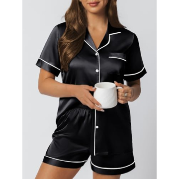 LILLUSORY Summer Silk Satin Pajama Set for Women