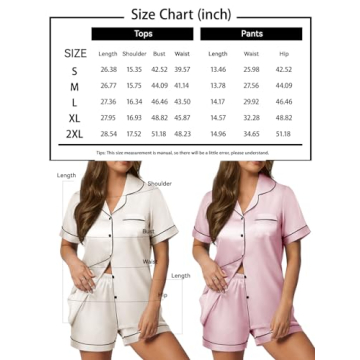 LILLUSORY Summer Silk Satin Pajama Set for Women