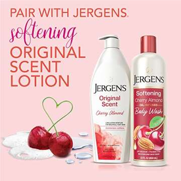 Jergens Softening Cherry Almond Body Wash, Daily Moisturizing Skin Cleanser, Infused with Cherry Alm...