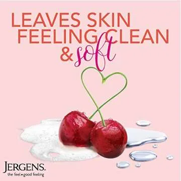 Jergens Cherry Almond Body Wash, Moisturizing Cleanser 22 oz