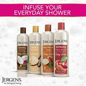 Jergens Cherry Almond Body Wash, Moisturizing Cleanser 22 oz