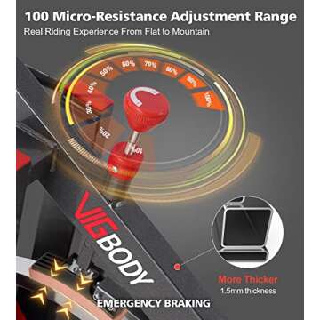 VIGBODY Exercise Bike Stationary Bikes for Home, Indoor Cycling Bike 330 lbs Weight Capacity, Spin B...