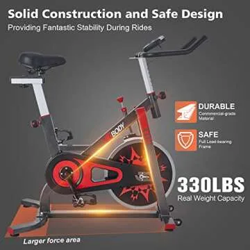 VIGBODY Exercise Bike Stationary Bikes for Home, Indoor Cycling Bike 330 lbs Weight Capacity, Spin Bike with Comfortable Seat Cushion, Fitness Bike for Gym Cardio Workout