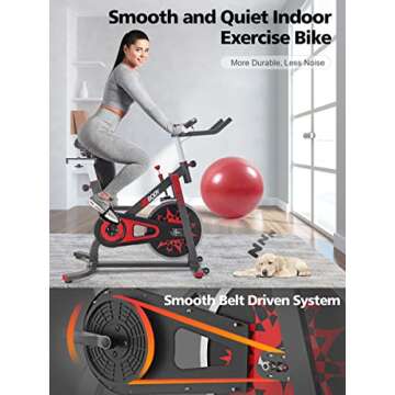 VIGBODY Exercise Bike Stationary Bikes for Home, Indoor Cycling Bike 330 lbs Weight Capacity, Spin Bike with Comfortable Seat Cushion, Fitness Bike for Gym Cardio Workout