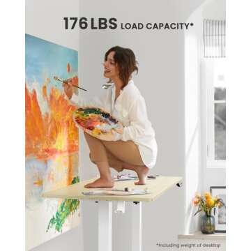 ErGear Height Adjustable Electric Standing Desk – 55x28 Inches, Ideal for Home Office