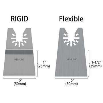 Oscillating Tool Scraper Blades Set, Include Oscillating Rigid Scraper Blade 10pcs, Flexible Multitool Scraper Blades 2pcs, Universal Fit Oscillating Multitool Scraper Blades for carpet tile adhesives