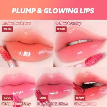 MILKTOUCH Jelly Lip Glow Tint - Hydrating Lip Gloss with Long-Lasting Moisture, Lip Stain, Lightweight, Radiant Shine, Perfect for Daily Use, Valentines Gifts, Korean Lip Oil (02 Peach on Top)