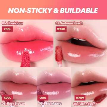 MILKTOUCH Jelly Lip Glow Tint - Hydrating Lip Gloss with Long-Lasting Moisture, Lip Stain, Lightweight, Radiant Shine, Perfect for Daily Use, Valentines Gifts, Korean Lip Oil (02 Peach on Top)