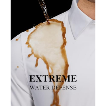 Alimens & Gentle Men's Dress Shirt Regular Fit Stretch Stain Shield Long Sleeve Solid Business Weddi...