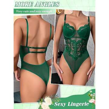 Popiv Lace Corset Bodysuit - Sexy Going Out Tops for Women