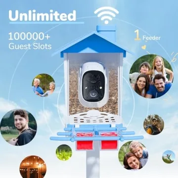 Twesync Bird Feeder with Camera, 2K HD Bird Video Capture, 5000mAh Battery with Solar Panel, Instant Arrival Alerts, Live View, AI Bird Species Identification, Perfect for Bird Lovers