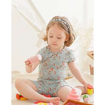 Vaenait Short Sleeve Summer Sleepwear Pajama Set 2pcs - Lacy Blue