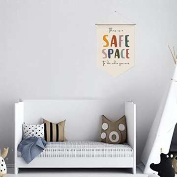 Safe Space Wall Hanging, Therapy Office Wall Decor, Counseling Banner, School Counselor Office Wall ...