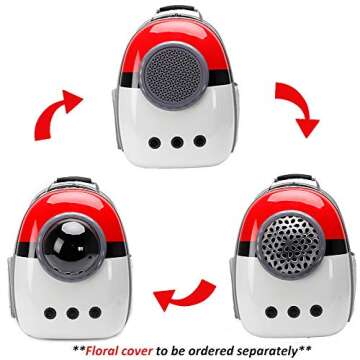 Expandable Cat Carrier Backpack Bubble, Space Capsule Bubble Pet Travel Carrier for Small Dog, Pet Hiking Traveling Backpack (Pokemon, Expandable Backpack - Solid Hard)