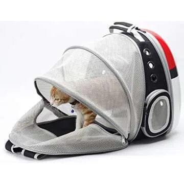 Expandable Cat Carrier Backpack Bubble, Space Capsule Bubble Pet Travel Carrier for Small Dog, Pet Hiking Traveling Backpack (Pokemon, Expandable Backpack - Solid Hard)