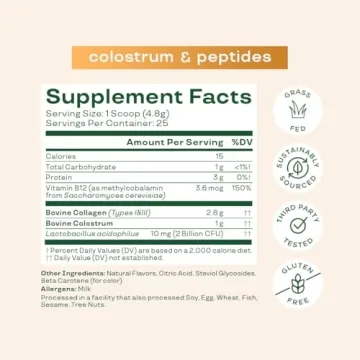 Bloom Nutrition Bovine Colostrum Powder for Immune Support and Beauty