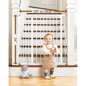 InnoTruth Extra-Tall Baby Gate for Safe Doorways and Stairs