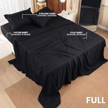 Utopia Bedding Full Bed Sheets Set - 4 Piece Bedding - Brushed Microfiber - Shrinkage and Fade Resis...