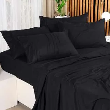 Utopia Bedding Full Bed Sheets Set - 4 Piece Bedding - Brushed Microfiber - Shrinkage and Fade Resistant - Easy Care (Full, Black)