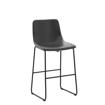 LEMBERI 30 inch Modern Bar Stools Set of 2 Black