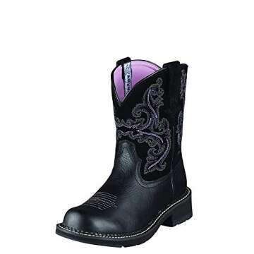 ARIRC Women's Fatbaby II Western Boot in Black Deertan/Black - Stylish and Durable for Everyday Ridi...