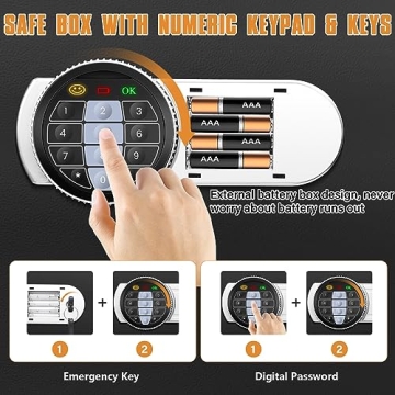 Fireproof Safe Box Set for Home with Numeric Keypad