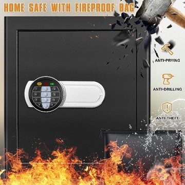 Fireproof Safe Box Set for Home with Numeric Keypad
