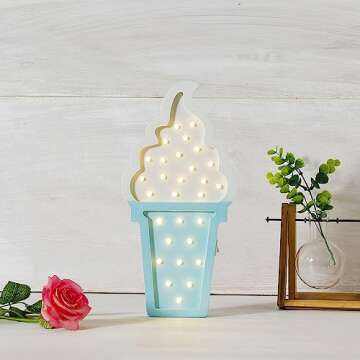 Ice cream Valentine Romance Atmosphere Light , Party Wedding Birthday Party Decoration Kids' Room Ba...