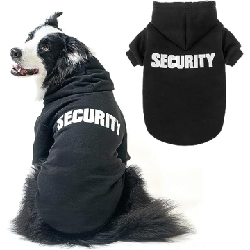 SCENEREAL Security Dog Hoodie Sweaters for Small Medium Large Dogs, Soft Cotton Winter Coat with Hat...