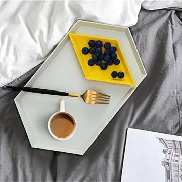 MCleanPin Trinket Dish, Unbreakable Geometric Vanity Tray,Jewelry Tray, Key Bowl,Ring Dish, Decorative Tray, Food serving tray,(4Pack,4colors) Perfect Gifts for Wedding,Birthday and Shower